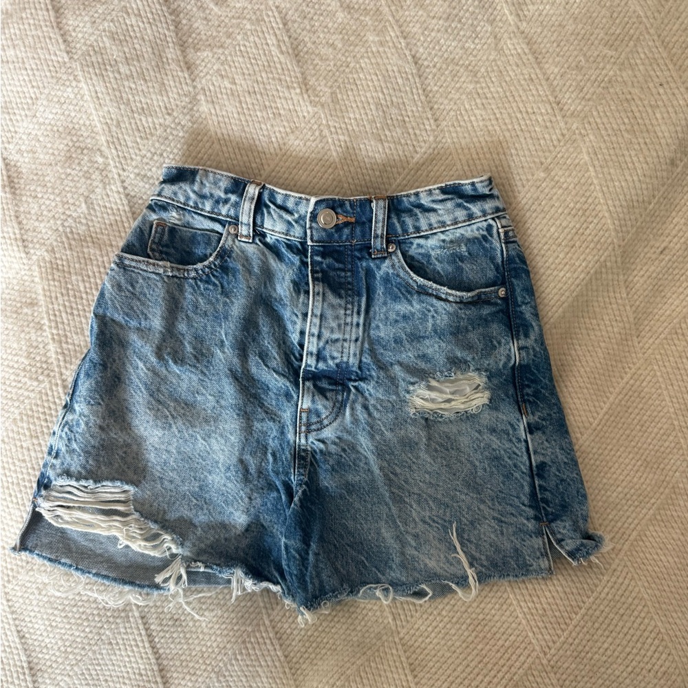 Zara high waisted denim shorts